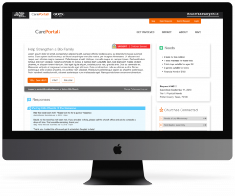 CarePortal Care Center - mockup