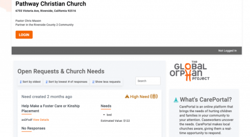 CarePortal Church Needs - screenshot